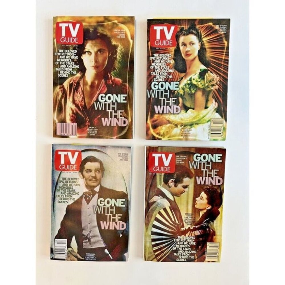 Vtg TV GUIDE Gone With The Wind All 4 Collectors Covers Dec 23-29, 2000 Mint Con